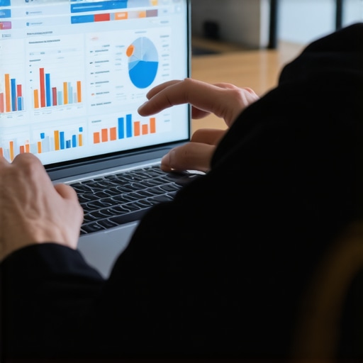 Analyzing Local SEO Data for Better Results Person reviewing local search analytics on a laptop with colorful charts.