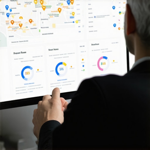 Person reviewing local SEO analytics on a monitor