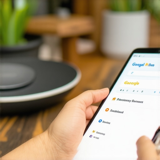 Optimizing Local SEO Efforts Business owner updating reviews and managing Google My Business profile on a tablet.