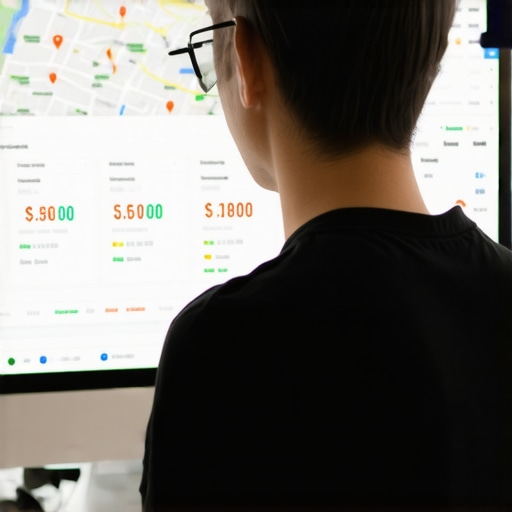 Person reviewing local SEO performance metrics on a laptop.