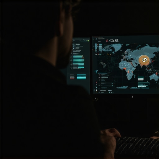 A person reviewing detailed local SEO analytics on a laptop, showcasing maps and keyword data.