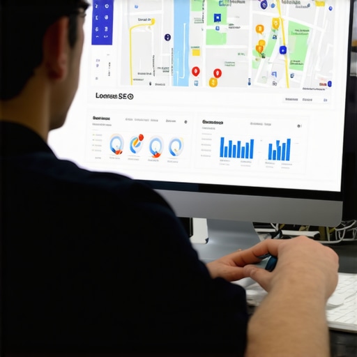 A person reviewing SEO analytics on a digital dashboard.