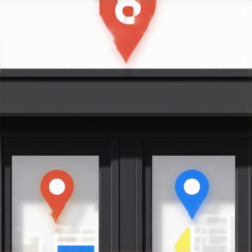 Local business storefront with Google Maps icon indicating high visibility
