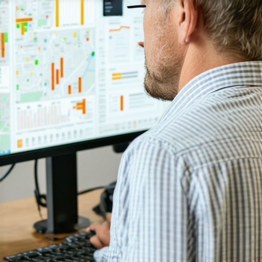 Business owner analyzing local SEO and map rankings