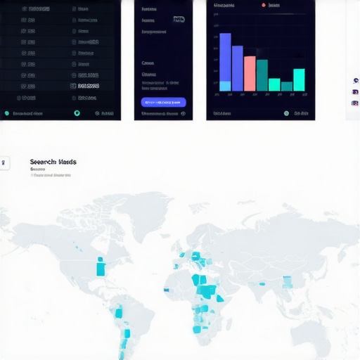 Real-Time Local SEO Analytics Dashboard A computer screen showing local search rankings and keyword metrics