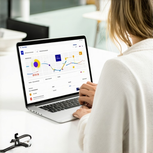 Person reviewing maps ranking data on a laptop