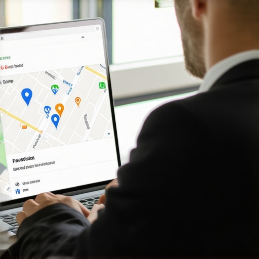Business owner updating Google Maps listing to improve proximity signals.