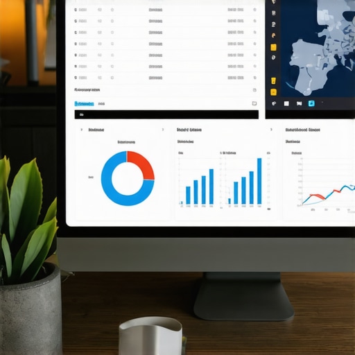 A person analyzing local SEO performance metrics on a digital dashboard