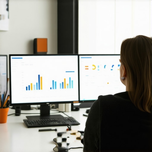 Workspace with SEO analytics tools used for managing Google Maps rankings.