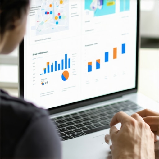 Analyzing Local SEO Metrics for Better Rankings Person reviewing local SEO and map ranking data on computer