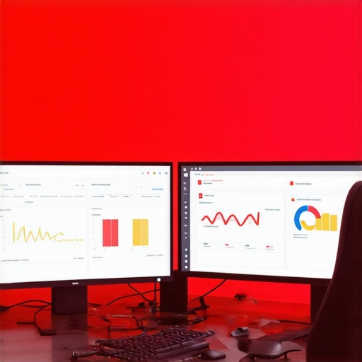 Digital SEO workspace with analytics tools and schema markup A professional workspace showing SEO analytics dashboards and schema markup code for local search optimization.