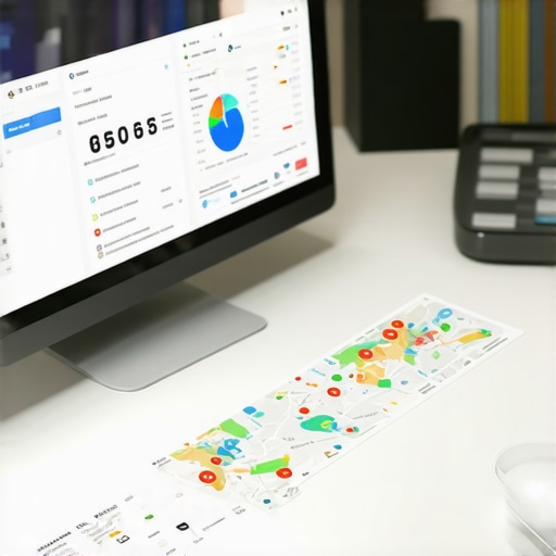 SEO Tools for Long-Term Local Rankings Workstation displaying SEO dashboards, maps analytics, and ranking reports.